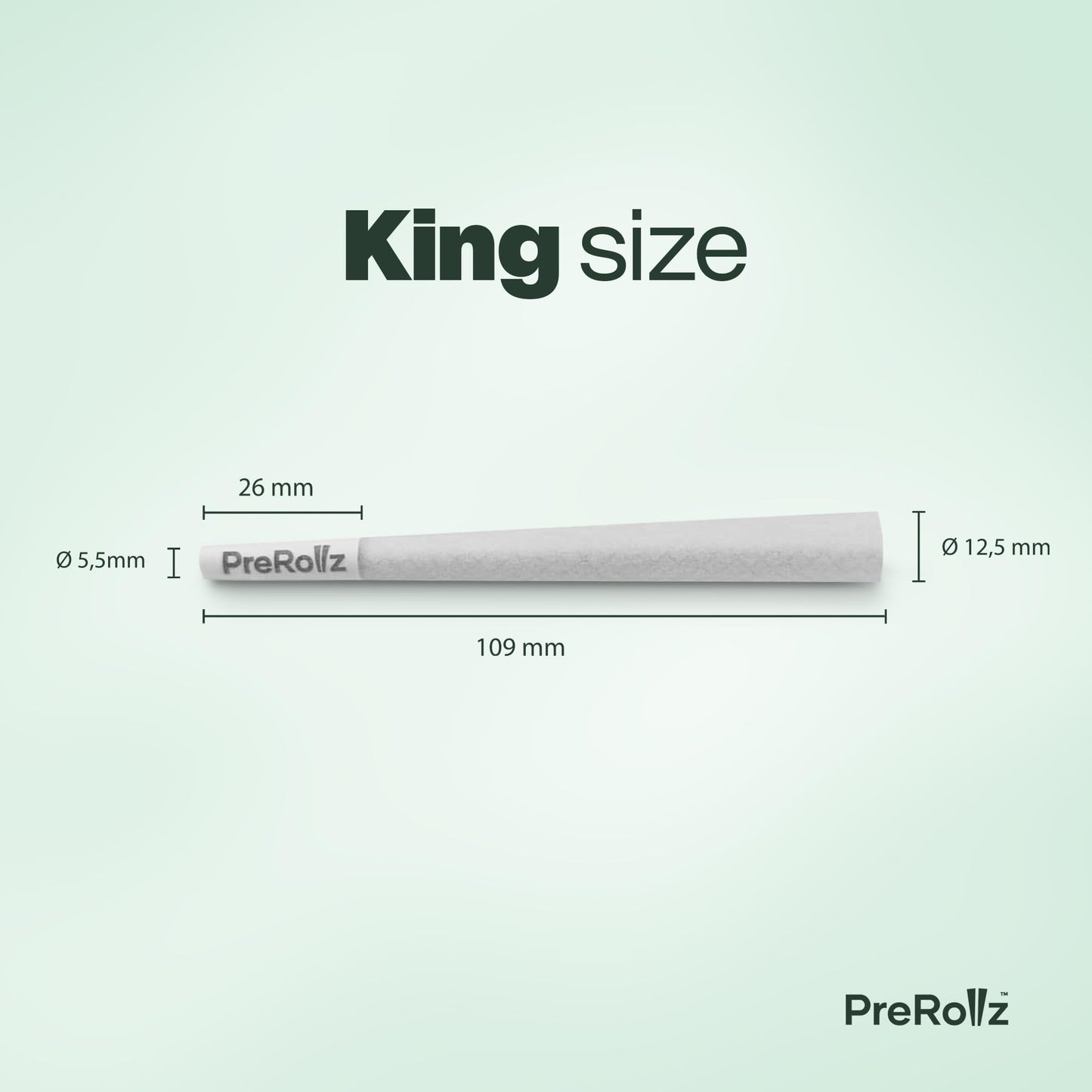 PreRollz 100 Pre-Rolled King Size Cones – 109 mm with 26 mm Filter Tip