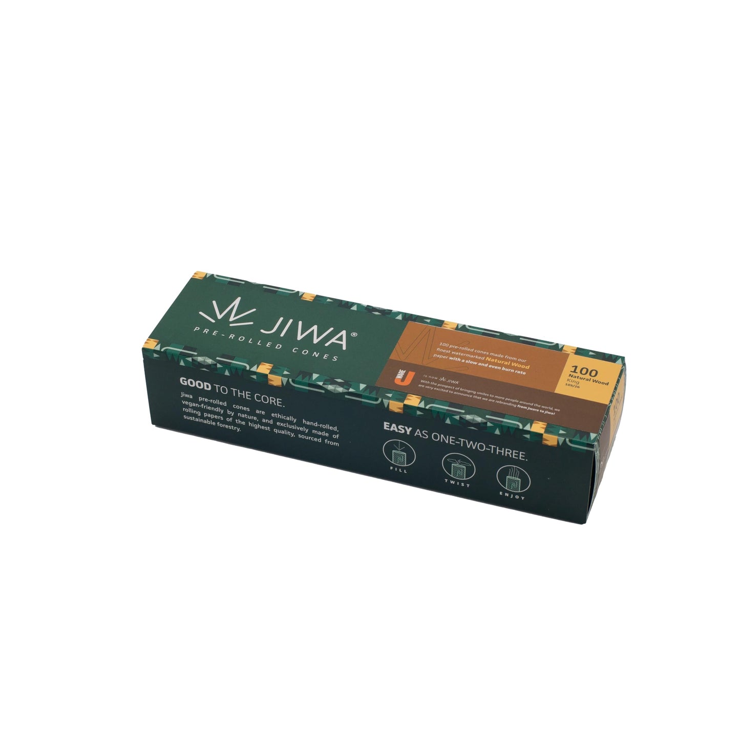 JIWA 100 Unbleached Pre-Rolled King Size Cones – 109 mm with 26 mm Filter Tip