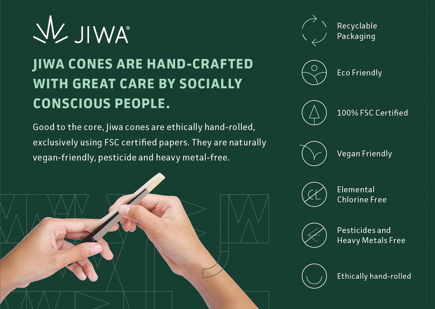 JIWA 200 Pre-Rolled King Size Cones – 109 mm with 26 mm Filter Tip