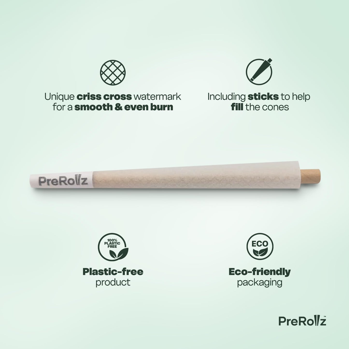 PreRollz 100 Pre-Rolled King Size Cones – 109 mm with 26 mm Filter Tip