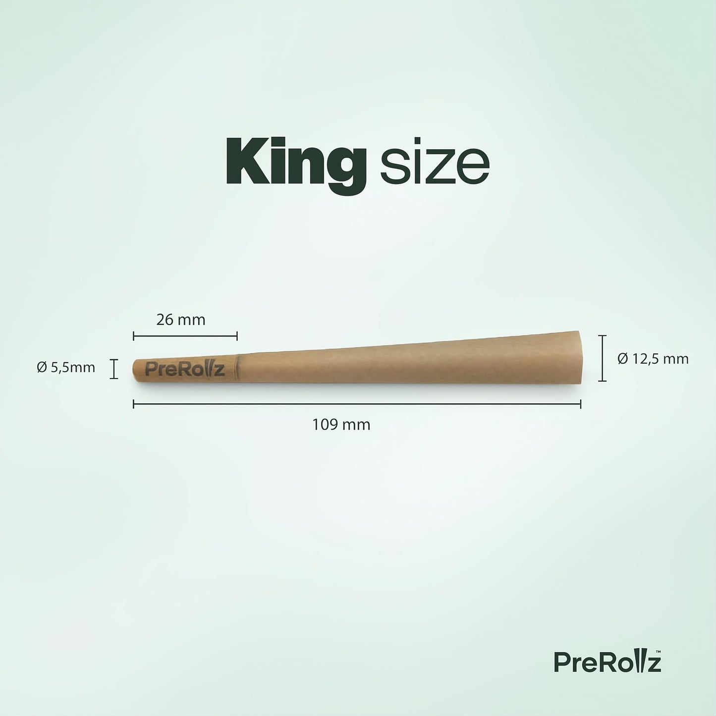PreRollz 100 Unbleached Pre-Rolled King Size Cones – 109 mm with 26 mm Filter Tip