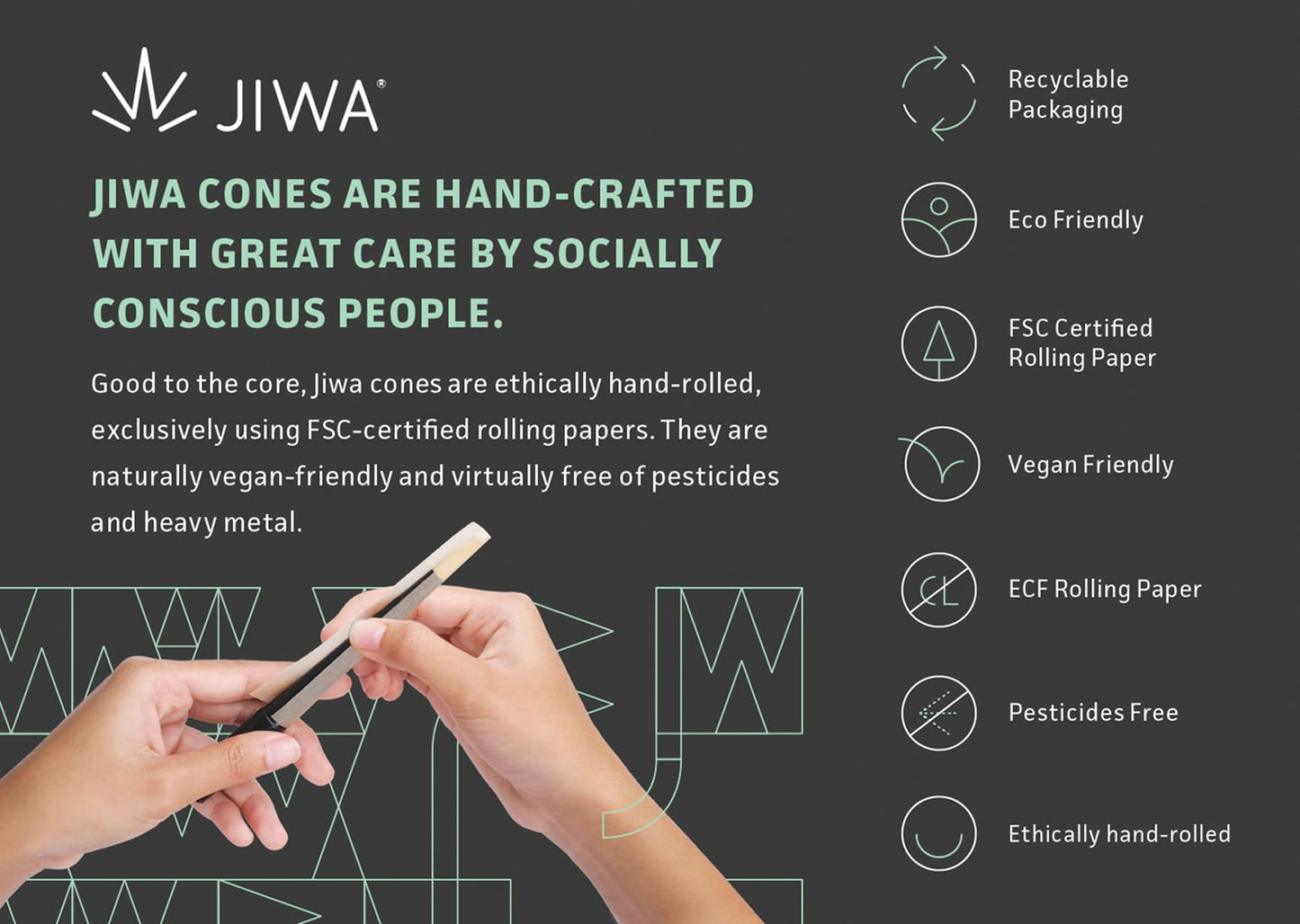 JIWA 1000 Pre-Rolled King Size Cones – 109 mm with 21 mm Filter Tip (Bulk)