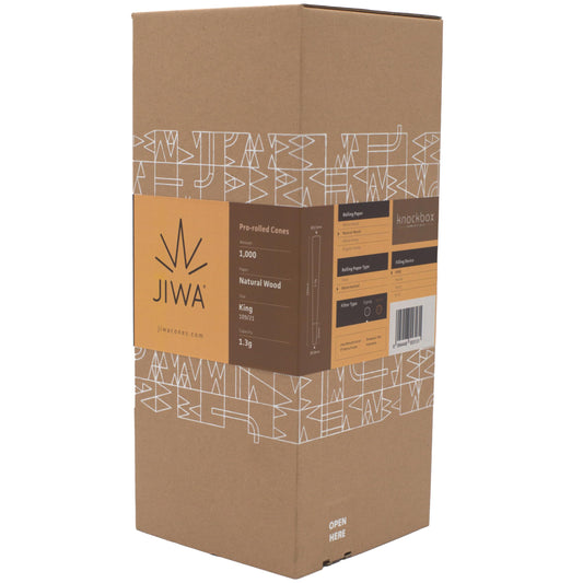 JIWA 1000 Unbleached Pre-Rolled King Size Cones – 109 mm with 21 mm Filter Tip (Bulk)