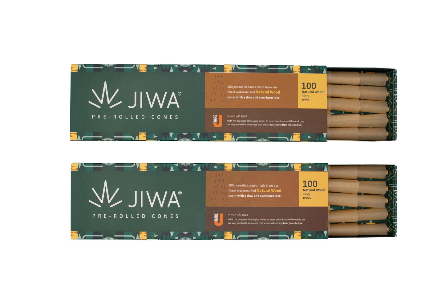 JIWA 200 Unbleached Pre-Rolled King Size Cones – 109 mm with 26 mm Filter Tip